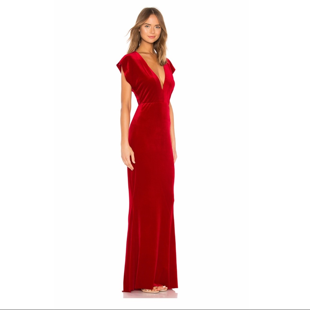 Norma Kamali V Neck Rectangle Gown